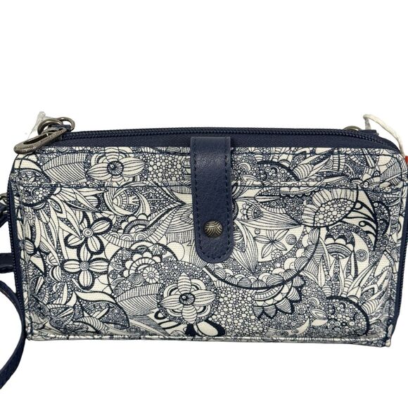 Sakroots Women’s Olympic Smartphone Crossbody Floral Wristlet Wallet Blue NEW - Picture 4 of 6